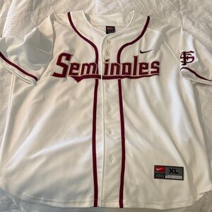 Xl Nike White and Red Seminoles Jersey